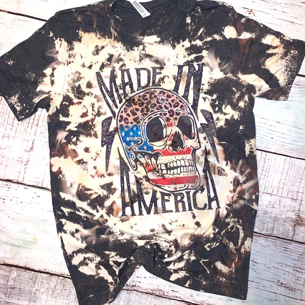 American Skull Bleached Tee